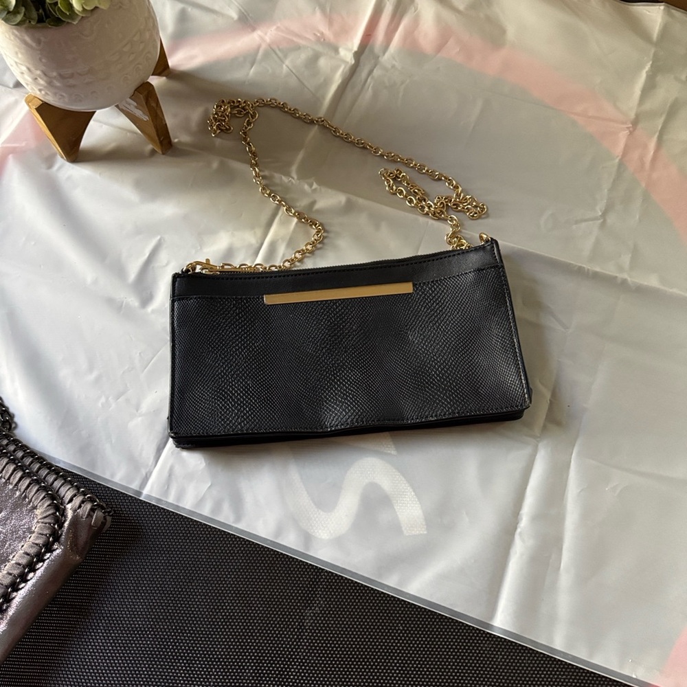 Aldo Black Clutch with Gold Accent
